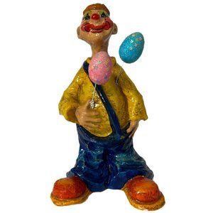 Alvarez Mexico Folk Art 9.5" CLOWN Balloons Signed and Numbered Vintage